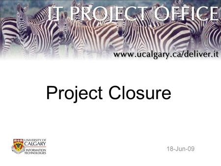 Project Closure 18-Jun-09. It’s All Over but the Partyin’ Not quite. You need to perform certain steps to formally close out your project. 1.Do a Lessons.