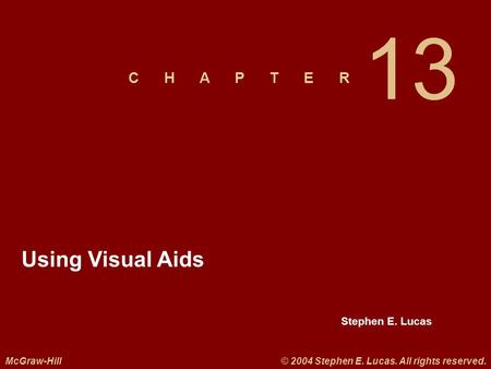 13 Using Visual Aids.