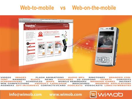 Web-to-mobile vs Web-on-the-mobile. Index 1.Portable multimedia content 2.From “web on the mobile” to “web to mobile” 3.Application examples 4.Conclusions.