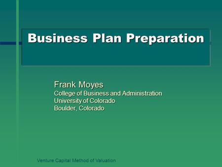Business Plan Preparation