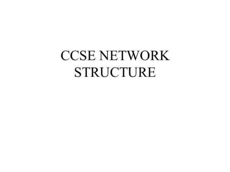 CCSE NETWORK STRUCTURE. CCSE NETWORK OUTLINE Mid-sized Building Network spanning over Building 22 and Building 23. Autonomous from ITC’s KFUPM Domain.