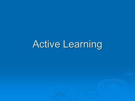 Active Learning. 2 Learning from Examples  Passive learning A random set of labeled examples A random set of labeled examples.