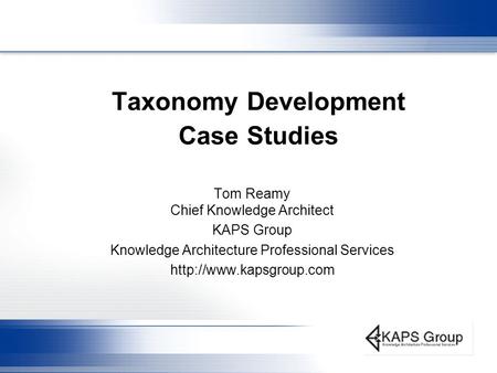 Taxonomy Development Case Studies