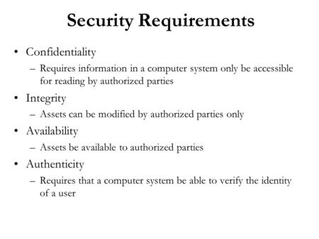 Security Requirements