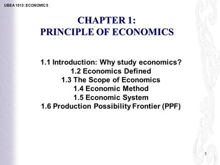 PRINCIPLE OF ECONOMICS
