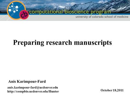 Preparing research manuscripts