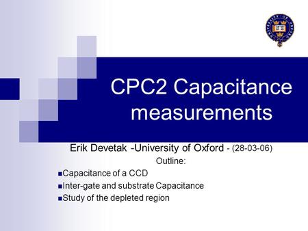 CPC2 Capacitance measurements