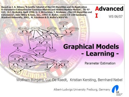 Graphical Models - Learning - Wolfram Burgard, Luc De Raedt, Kristian Kersting, Bernhard Nebel Albert-Ludwigs University Freiburg, Germany PCWP CO HRBP.