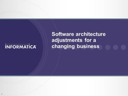 1 Software architecture adjustments for a changing business.