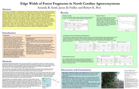 Edge Width of Forest Fragments in North Carolina Agroecosystems The long term sustainability of a habitat patch in a fragmented landscape is dependent.