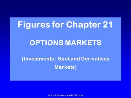 © K. Cuthbertson and D. Nitzsche Figures for Chapter 21 OPTIONS MARKETS (Investments : Spot and Derivatives Markets)