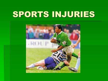 SPORTS INJURIES. Chronic and Acute  Chronic injuries are caused by continuous stress over a long period of time  i.e. Golfers elbow, tennis elbow, shin.