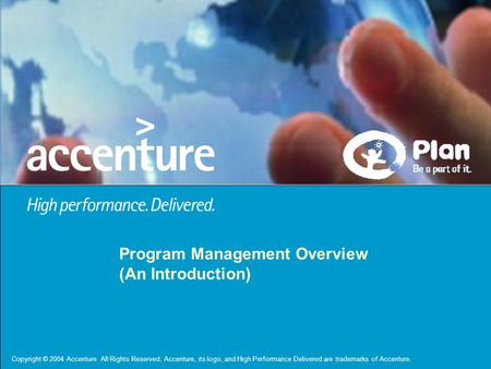 Program Management Overview (An Introduction)