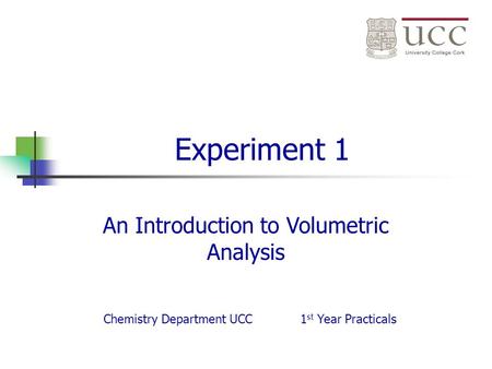 An Introduction to Volumetric Analysis