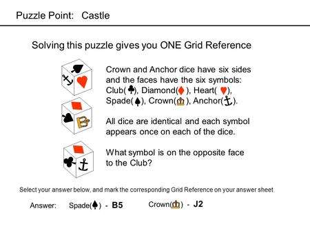 Solving this puzzle gives you ONE Grid Reference