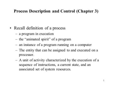 Process Description and Control (Chapter 3)