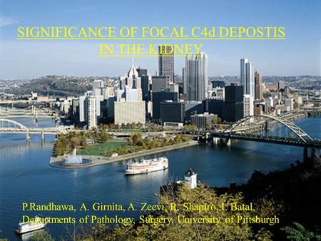 P.Randhawa, A. Girnita, A. Zeevi, R. Shapiro, I. Batal, Departments of Pathology, Surgery, University of Pittsburgh SIGNIFICANCE OF FOCAL C4d DEPOSTIS.