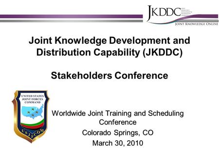 Worldwide Joint Training and Scheduling Conference