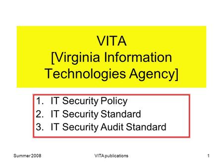 VITA [Virginia Information Technologies Agency]