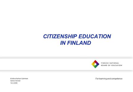 CITIZENSHIP EDUCATION IN FINLAND