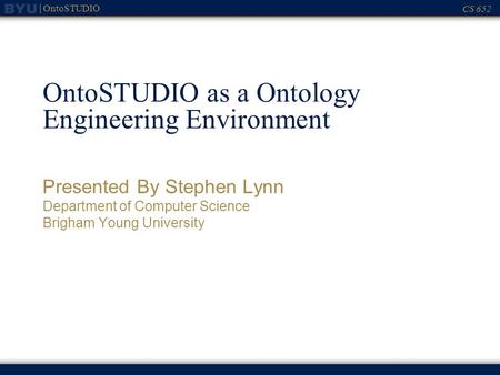 OntoSTUDIO as a Ontology Engineering Environment