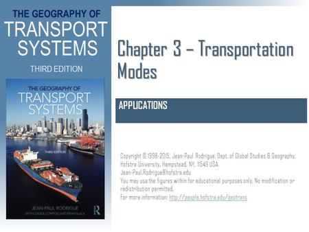 Chapter 3 – Transportation Modes
