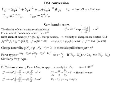 D/A conversion Semiconductors