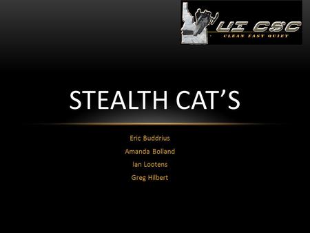 Eric Buddrius Amanda Bolland Ian Lootens Greg Hilbert STEALTH CAT’S.