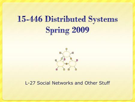 L-27 Social Networks and Other Stuff. Overview Social Networks Multiplayer Games Class Feedback Discussion 2.