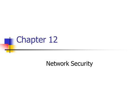 Chapter 12 Network Security.