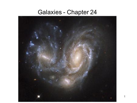 Galaxies - Chapter 24 vs. 1. First spiral nebula found in 1845 by the Earl of Rosse. Speculated it was beyond our Galaxy. 1920 - Great Debate between.