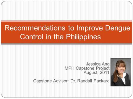 Recommendations to Improve Dengue Control in the Philippines