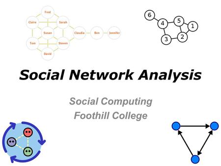 Social Network Analysis Social Computing Foothill College.