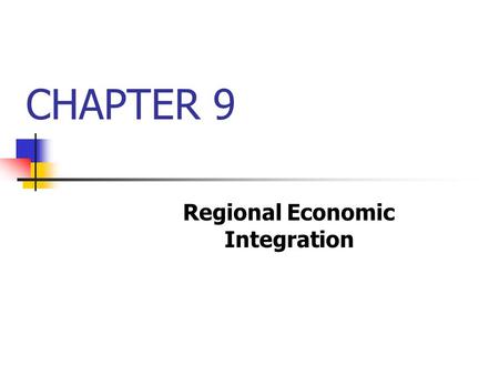 Regional Economic Integration