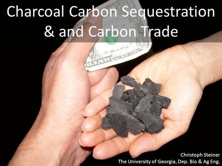 Charcoal Carbon Sequestration & and Carbon Trade Christoph Steiner The University of Georgia, Dep. Bio & Ag Eng.