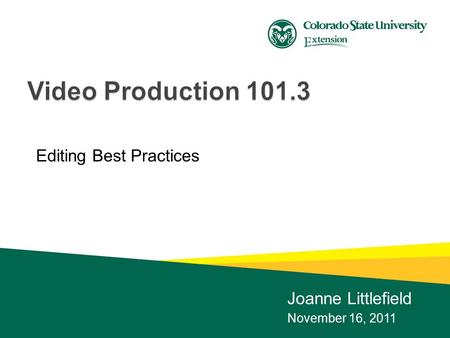Editing Best Practices Joanne Littlefield November 16, 2011.