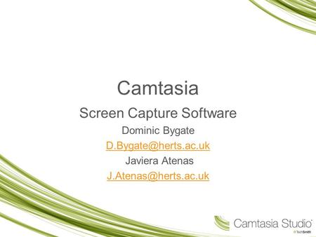 Camtasia Screen Capture Software Dominic Bygate Javiera Atenas