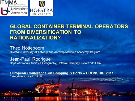 Global Terminal Operators: An Emerging Geography of Intermodal Assets