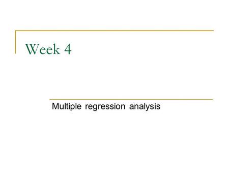 Multiple regression analysis
