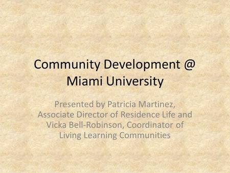 Community Miami University