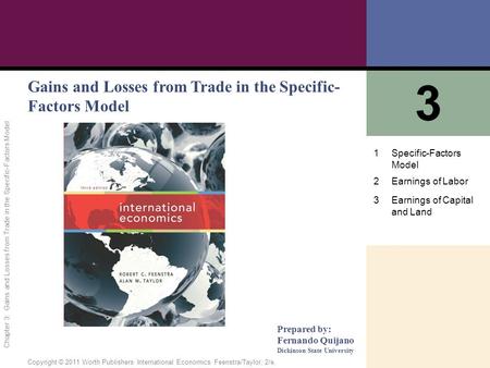 3 Gains and Losses from Trade in the Specific-Factors Model 1