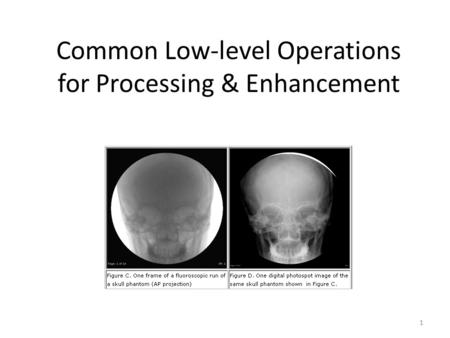 Common Low-level Operations for Processing & Enhancement