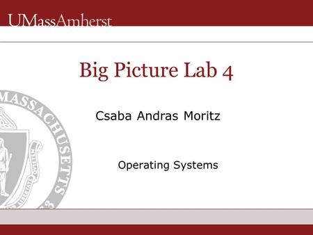 Big Picture Lab 4 Operating Systems Csaba Andras Moritz.