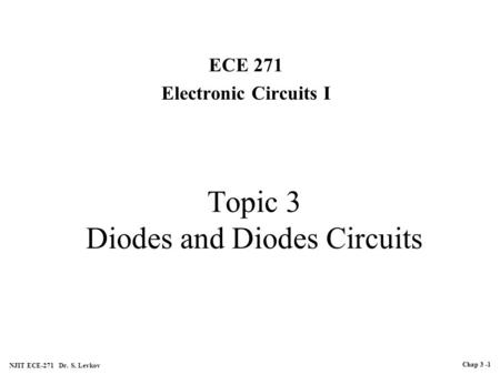 Topic 3 Diodes and Diodes Circuits