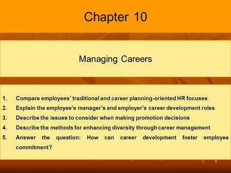Chapter 10 Managing Careers