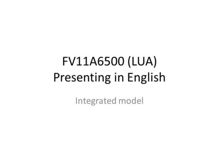 FV11A6500 (LUA) Presenting in English Integrated model.