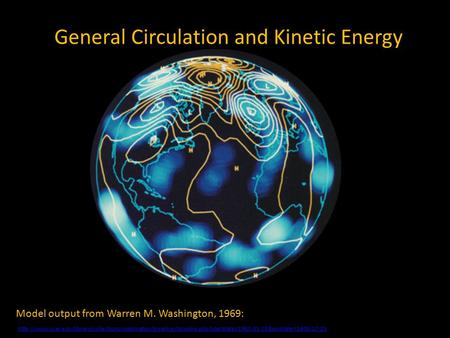 General Circulation and Kinetic Energy