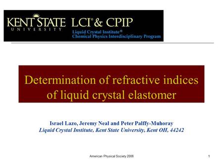 Determination of refractive indices of liquid crystal elastomer