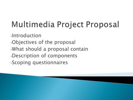 Multimedia Project Proposal