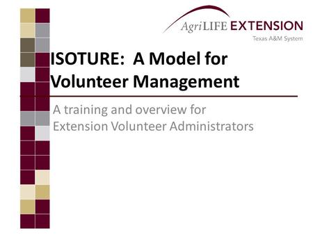 ISOTURE: A Model for Volunteer Management
